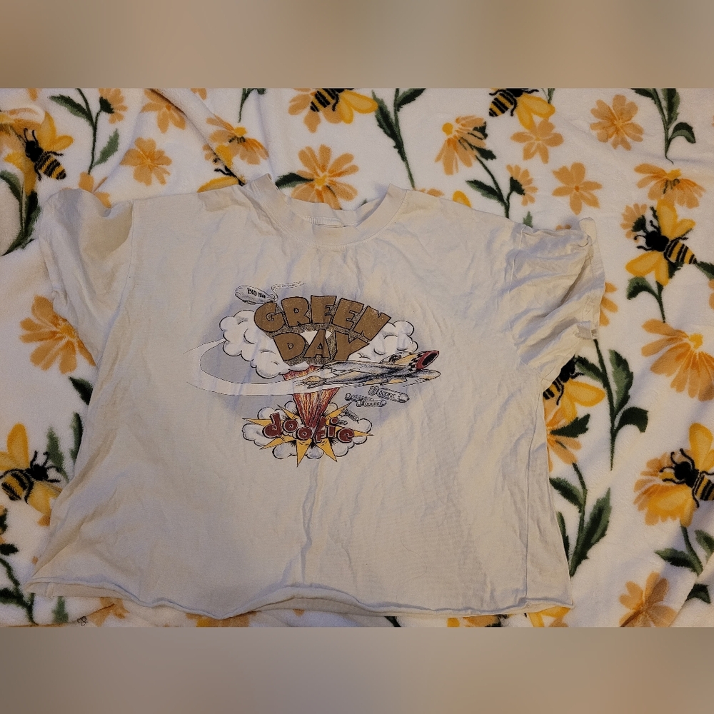 Green day band tshirt dookie CD cover size 2X cropped top